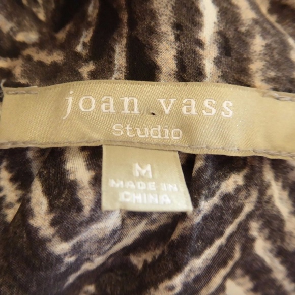 Joan Vass Studio Gray Chevron Stripe Turtleneck Mock Blouse Sleeveless Shirt Top - Picture 6 of 6